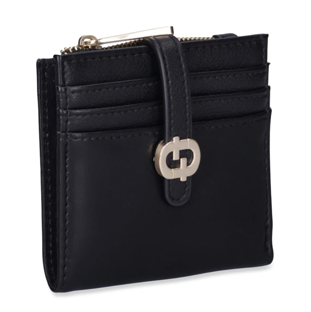 Time And Tru Womens Classic Black Magnetic Card Wallet